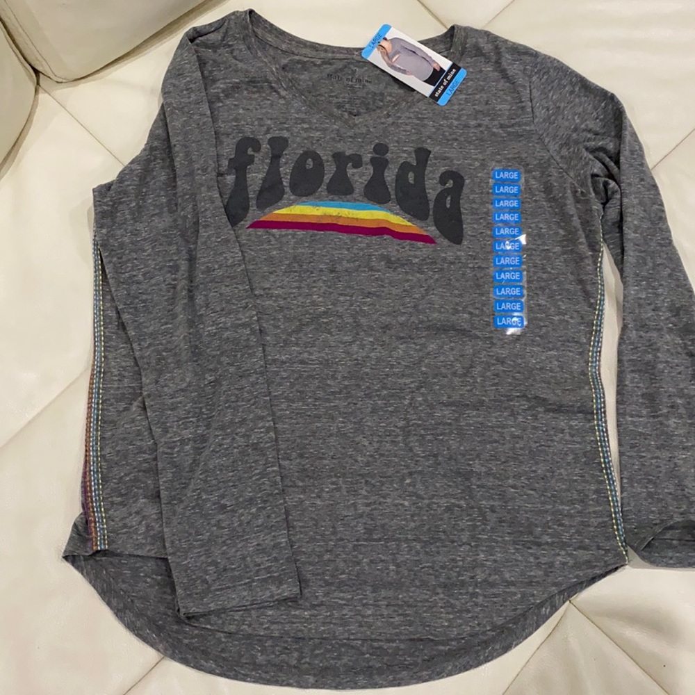 Gray long sleeve lightweight Florida t-shirt